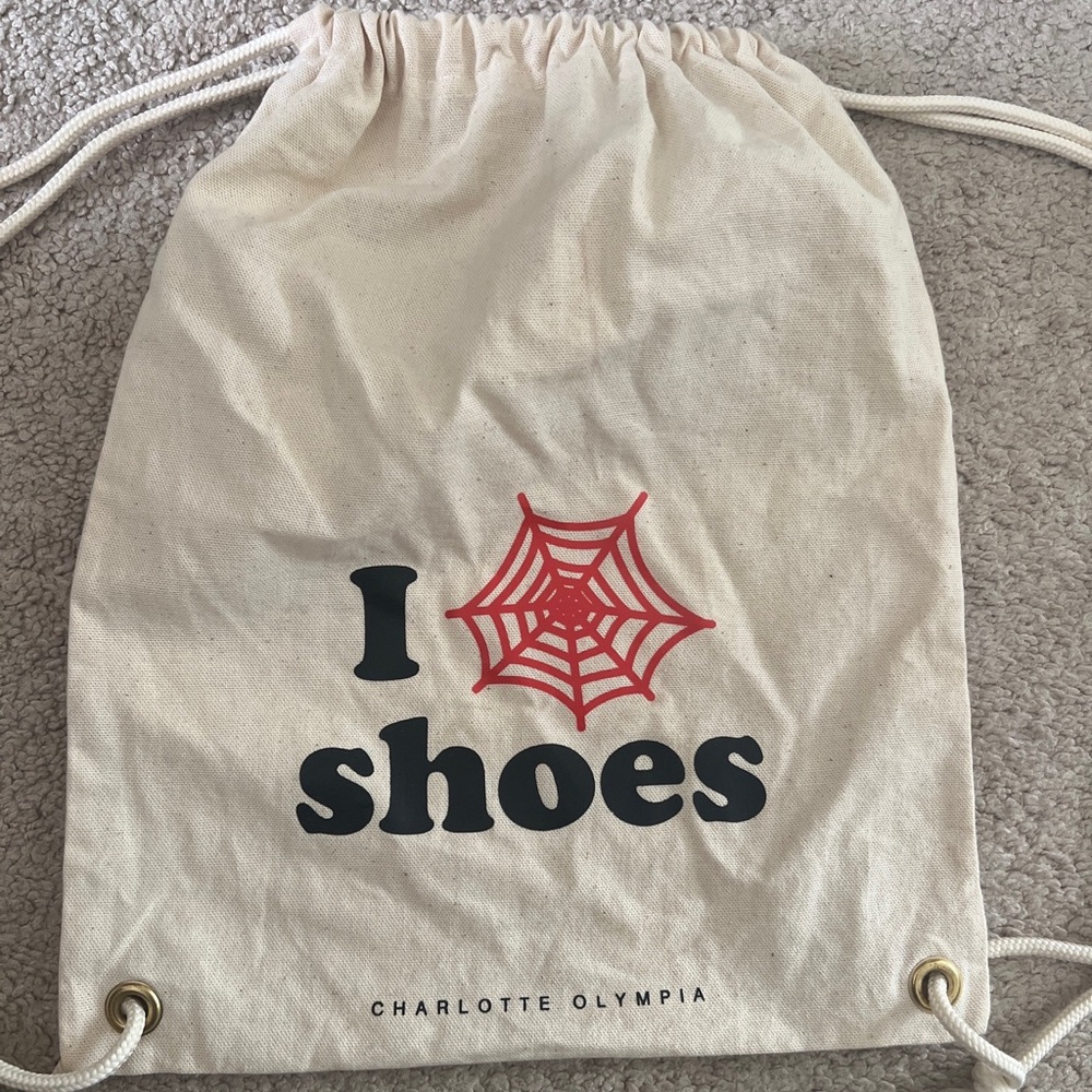 Charlotte Olympia organic cotton shoes backpack beigh
